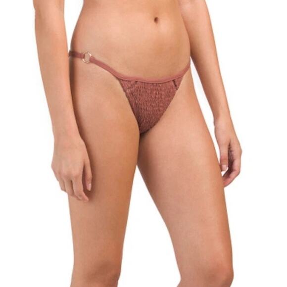 Paper Heart Cosmo Shirring , smocked Bikini Bottoms with O rings Size 10 Euc - Picture 1 of 9